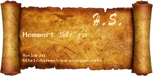 Hemmert Sára névjegykártya
